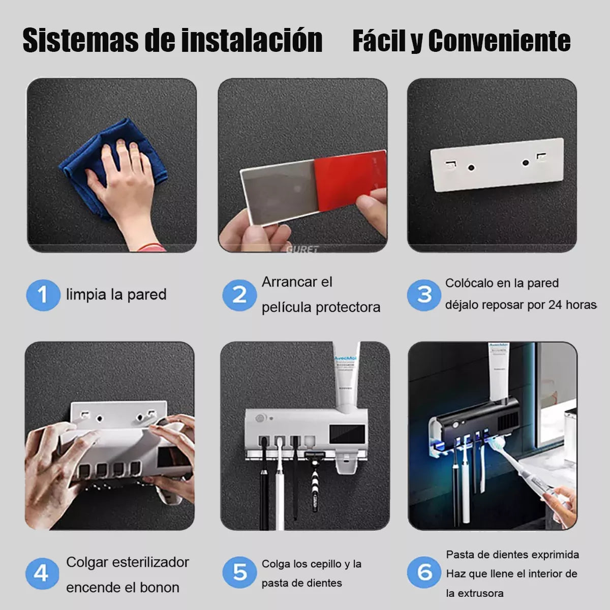 Esterilizador y Dispensador de Cepillos 2 en 1 – Limpieza y organización 💧