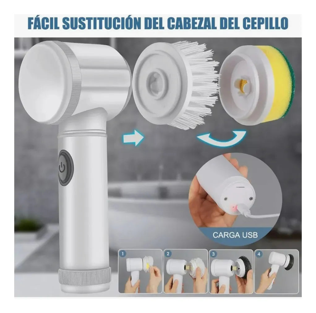 Cepillo Eléctrico 5 en 1 - Limpieza sin esfuerzo ✨