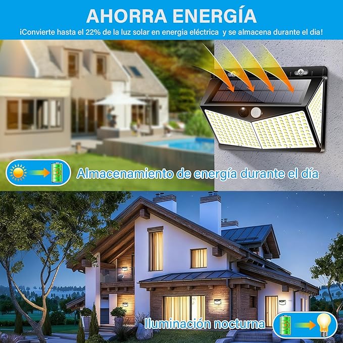 Lámpara Solar LED con Sensor – Potencia y Ahorro💡