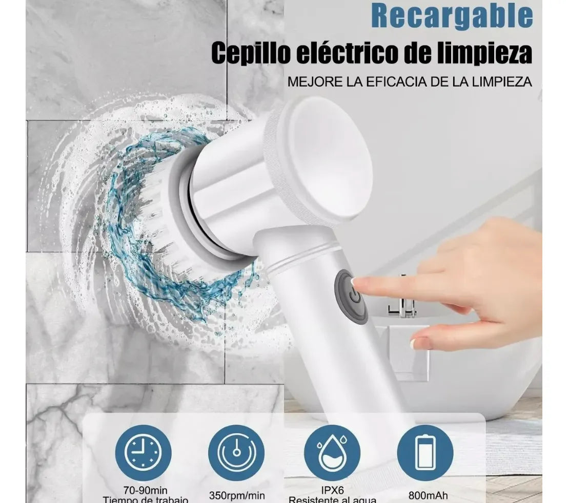 Cepillo Eléctrico 5 en 1 - Limpieza sin esfuerzo ✨