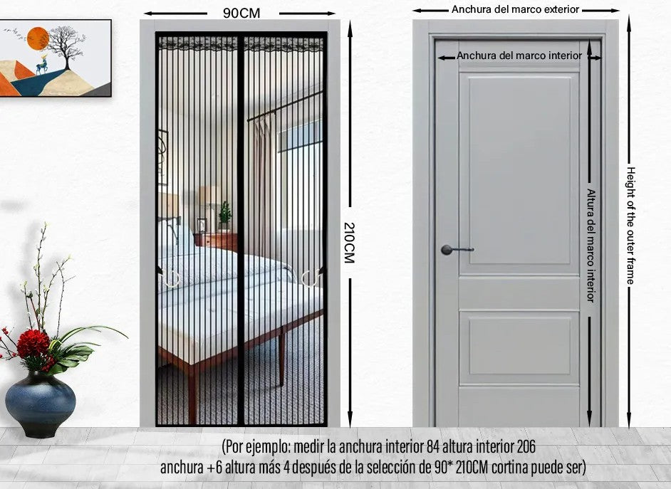 Cortina de puerta mosquitera magnética - Promo 2x1