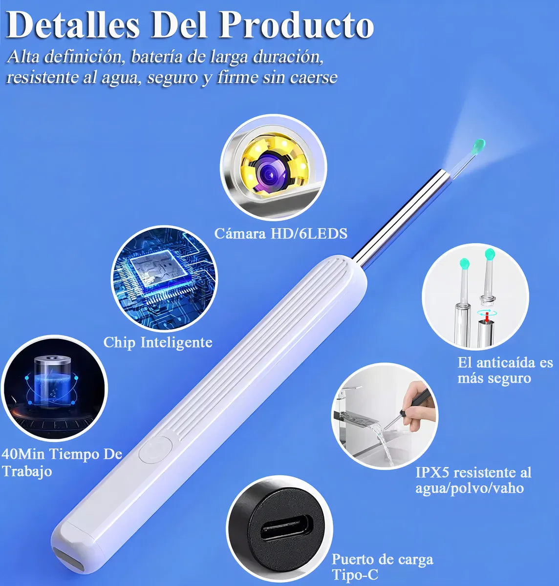 Limpiador de Oídos Inteligente - Limpieza segura y visible ✨