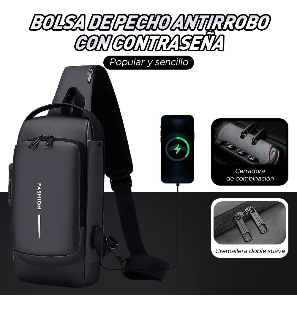 Mochila Antirrobo Impermeable Con USB – Seguridad Inteligente 🔐
