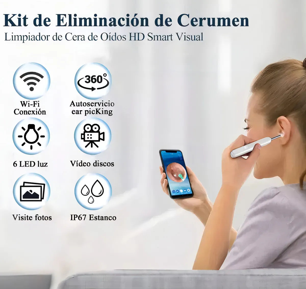 Limpiador de Oídos Inteligente - Limpieza segura y visible ✨