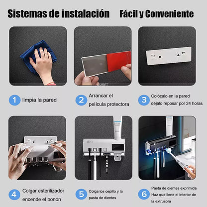 Esterilizador y Dispensador de Cepillos 2 en 1 – Limpieza y organización 💧