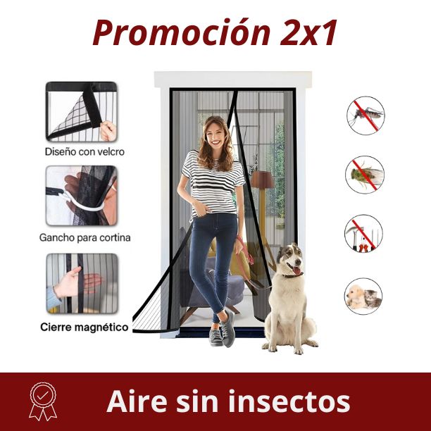Cortina de puerta mosquitera magnética - Promo 2x1